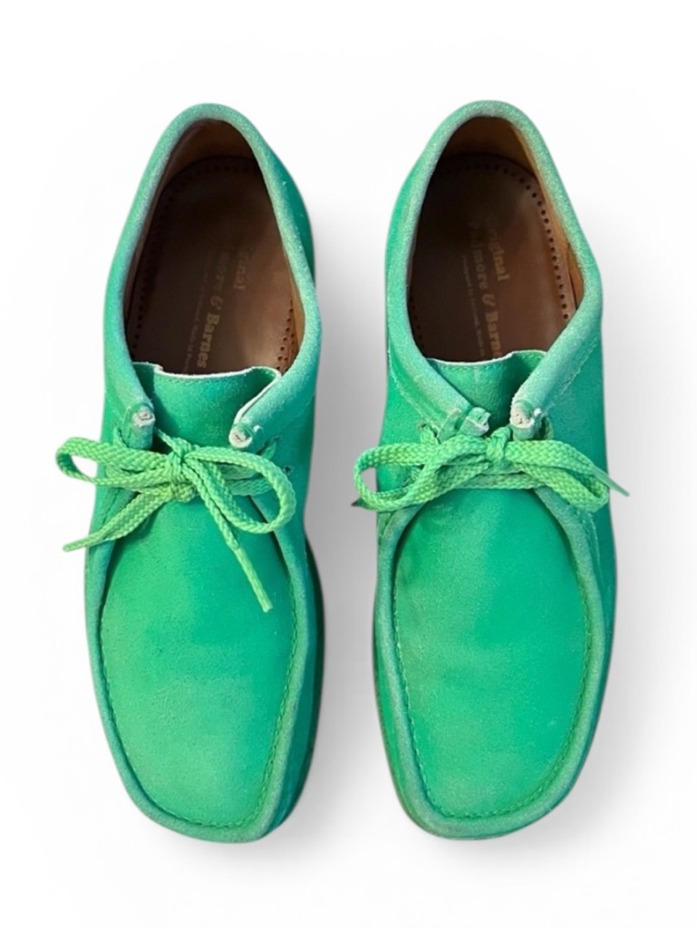 Padmore & Barnes Ssense Neon Green Suede Derbys Wallabee 9